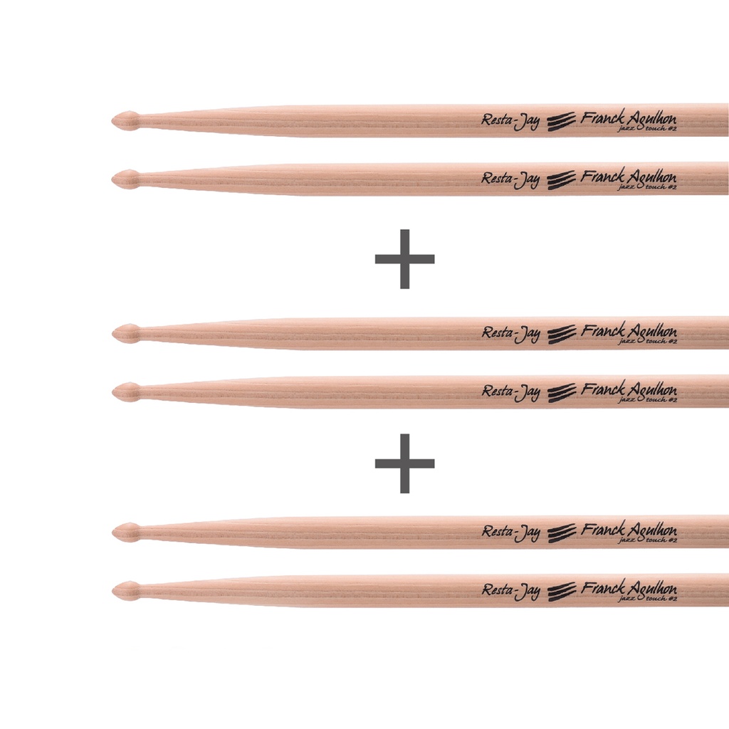 Set of 3 pairs HICKORY Drum Sticks - Signature Franck Agulhon – Hickory